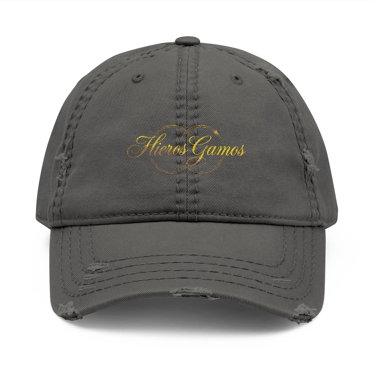 Copy of Embroidered Chalice Distressed Dad Hat — Vintage Gray Baseball Cap