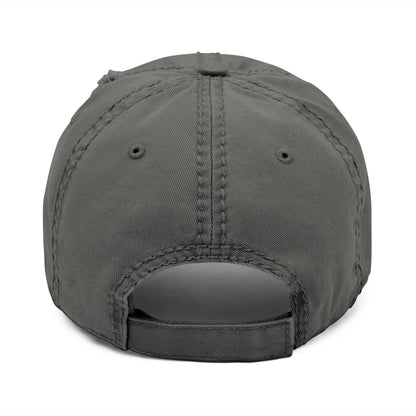 Copy of Embroidered Chalice Distressed Dad Hat — Vintage Gray Baseball Cap