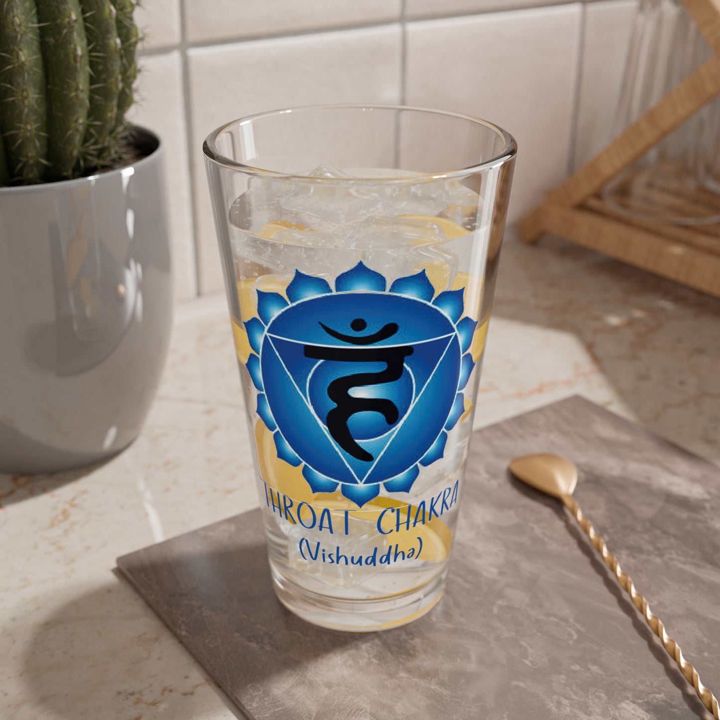Throat Chakra Collection Mixing Glass, 16oz