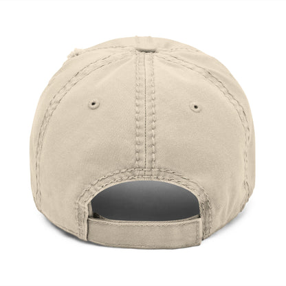 Embroidered Chalice Distressed Dad Hat — Vintage Gray Baseball Cap
