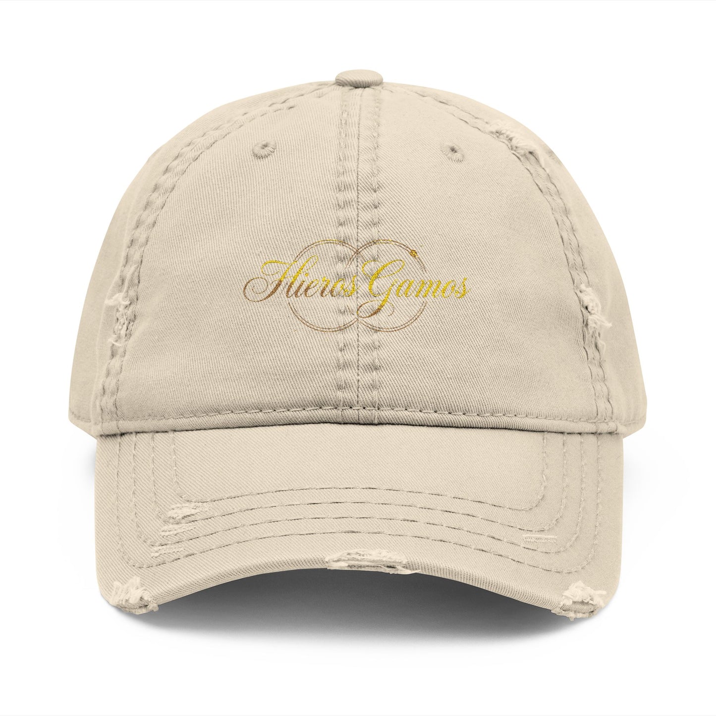 Copy of Embroidered Chalice Distressed Dad Hat — Vintage Gray Baseball Cap