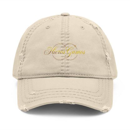 Copy of Embroidered Chalice Distressed Dad Hat — Vintage Gray Baseball Cap