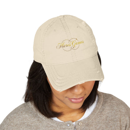 Copy of Embroidered Chalice Distressed Dad Hat — Vintage Gray Baseball Cap