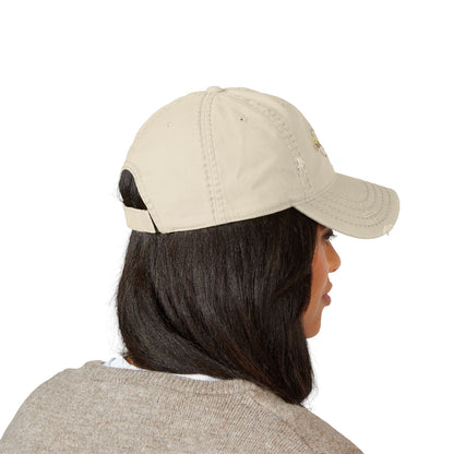 Copy of Embroidered Chalice Distressed Dad Hat — Vintage Gray Baseball Cap